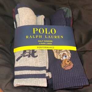 Polo by Ralph Lauren Men's Socks - Navy, Gray, and Burgundy color 6-pack